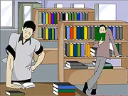 Library Escape online game screenshot, solving a puzzle to get out of the library