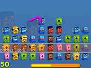 Connect Monsters 2 online game screenshot, drawing lines between identical colored monsters