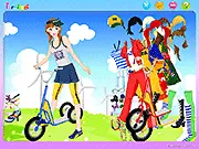 Playing Scooter Ride Dress Up, styling a girl for a ride on her scooter in a free online game