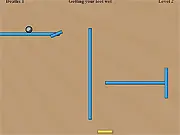 Shape Escape Extended online game screenshot showing a ball bouncing off a geometric platform towards the exit goal pad, play free puzzle game on PlayArcadeHub