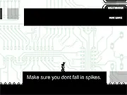 The main character changing its mass state to float through obstacles in the online action-puzzle game The Swap