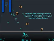 Kinetikz 3 free online physics puzzle game screenshot, cannon shooting shapes, geometric puzzle