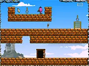 Pick and Dig online game screenshot, play free puzzle platformer, use pick and shovel to solve levels, grabbing keys and reaching the exit