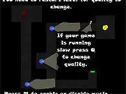 The main character hiding from a security guard's flashlight beam in the free online stealth game Red Shadow