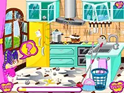 Fairy Kitchen Cleanup and Design free online game to clean the mess and redecorate the room
