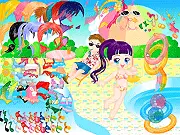 Cool Pool Dressup free online game, dressing up characters in swimming attire and pool accessories