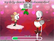 Free online fan game featuring UNDERTALE characters like Sans and Papyrus under a mistletoe in UNDERTALE Mistletoe