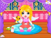 Newborn Baby Dreaming online game thumbnail, cute baby sleeping and dreaming, play free online baby care game