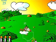 Playing Non African Safari free online shooting game, using gun sights to shoot forest creatures