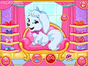 A Day With My Pet game screenshot showing a girl dressing up a cute virtual cat or kitten online