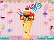 Play free online Ice Creams Decoration game on PlayArcadeHub, creative dessert design game, customize virtual ice cream cones and sundaes