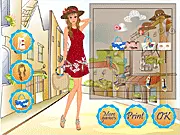 Historical City Dressup free online game screenshot, styling a girl for a city visit