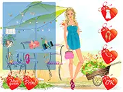 Free online game thumbnail of a girl being dressed up in a cute, natural style for a cafe in Natural Cafe Dressup