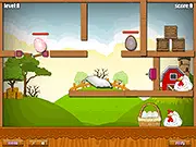 Egg Savior 2 free online game, solving physics puzzles to guide bouncing Easter eggs into a basket, PlayArcadeHub