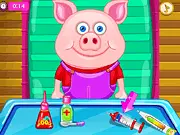 Cute Pig In Hospital free online game, virtual pet care simulation, veterinary check-up game, wash and care for cute piglet