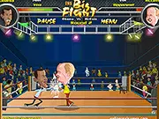 The Big Fight: Obama vs McCain free online game screenshot showing the two political candidates ready to fight in the boxing ring on PlayArcadeHub.