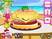 Elsa Summer Chicken Burger free online cooking game, play free Anna and Elsa kitchen game, princess cooking simulation, time management game