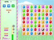 Play Funny Easter Match 3 free game online, matching colored eggs puzzle game, holiday themed online game, Easter puzzle fun