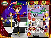 Trickster Dressup free online game featuring a mischievous character wearing a colorful, weird joker costume