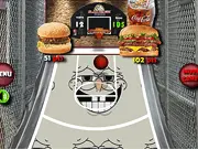 Screenshot of SpongeBob Basketball Challenge online game, showing SpongeBob shooting a basketball on the court