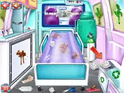 Play Ambulance Cleaning online game free, clean the dirty emergency vehicle and dress up the nurse.