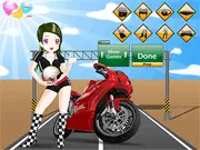 Play Girl Rider Dressup free online fashion game, style Betty for her motorcycle race on PlayArcadeHub