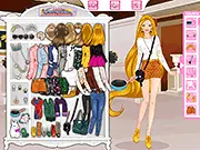 Rapunzel Today free online dress up game screenshot showing the princess in modern, trendy clothing
