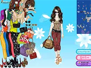 All-over Floral Print dressup game, girl wearing a beautiful floral print dress