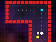 BloxBox free online puzzle game, showing a white square trying to reach the exit by sliding and rearranging block segments of the level