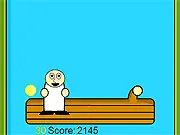 Log Matrix game screenshot, a character riding a log and dodging obstacles while collecting coins. Play free online survival game.