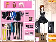 Screenshot from Effortless Elegance dress up game showing a model wearing a stunning, chic gown and elegant accessories, play free online