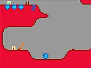 Hell vs Hel game screenshot showing a pixelated hero shooting enemies near a glowing monument objective.