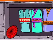 Cat in Japan online puzzle game with Bonte cat finding sushi