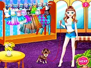 Baby and Pet Shopping Day free online dress up game, choose outfits and hairstyles for baby and cute pet