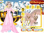 White Princess Dress Up free game screenshot showing a princess in an elegant white gown and tiara