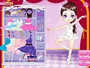 Screenshot of the Beautiful Ballet Girl dress up game featuring a ballerina model in a gorgeous, customizable dance costume