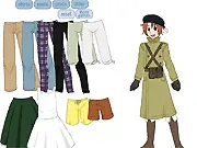 Hetalia North Italy Dress Up game screenshot showing the character Northern Italy (Feliciano Vargas) in his classic uniform