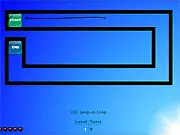 Gameplay screenshot of String Avoider showing a black line or 'string' narrowly avoiding the white boundary walls of a tight maze