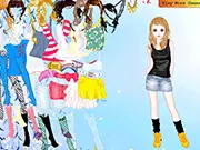 Callee Dressup game screenshot, play free online fashion game on PlayArcadeHub, virtual girl choosing outfit