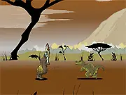 A character running through a jungle environment as the gameplay style shifts in the free online adventure game, The Jungle