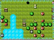 Chivvy Chase online free arcade game screenshot showing the player grabbing food while avoiding a moving electrical fence hazard