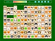 Cartoon Animals Connect free online puzzle game screenshot showing matching animal tiles