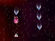 Tag Attack retro space shooter game screenshot, showing a player's fighter ship targeting alien spaceships