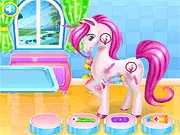 Colorful Unicorn Caring Online game screenshot, fantasy animal pet care, unicorn dress-up and fashion game free
