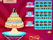 Pastry Cook game screenshot, a player decorating a cake with frosting and sprinkles, play free online baking game