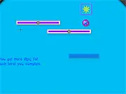 Kinetikz physics puzzle game screenshot, free online shooter game, shoot balls to move the target, trajectory and momentum game PlayArcadeHub