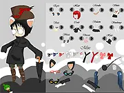 The Kuroshitsuji Dress Up free online game interface showing Ciel Phantomhive and Sebastian Michaelis side-by-side ready for a fashionable makeover.