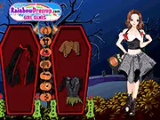 Halloween Treats Dress Up free online game showing a stylish lady in a cute and spooky Halloween party costume