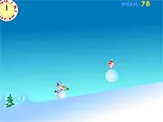 Play Smeshariki Downhill Rush online, free game helping a piglet character safely slide down a snowy hill