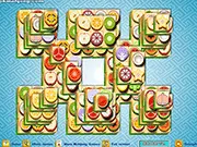 Fruit Mahjong: X Mahjong game screenshot showing colorful fruit tiles arranged in a large diagonal 'X' pattern, play free online puzzle game